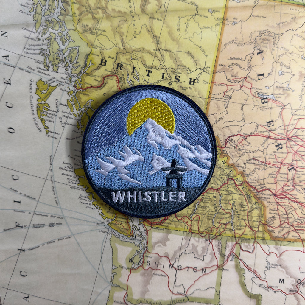 whistler blackcomb mountain ski resort embroidered travel patch