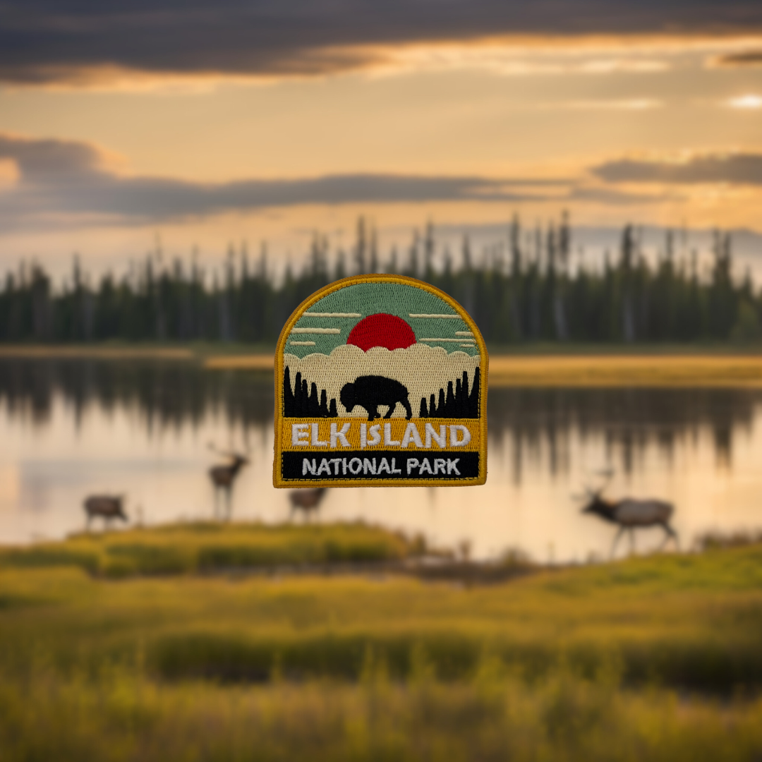 elk island national park embroidered travel patch