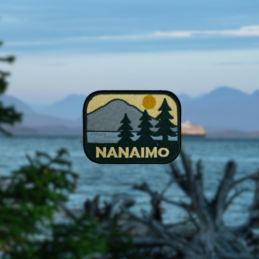 Nanaimo patch with scenic background of water and mountains