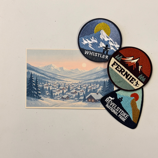 canadian ski resort town postcard bundle