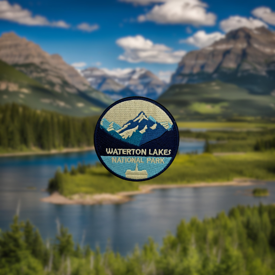 waterton lake national park embroidered travel patch